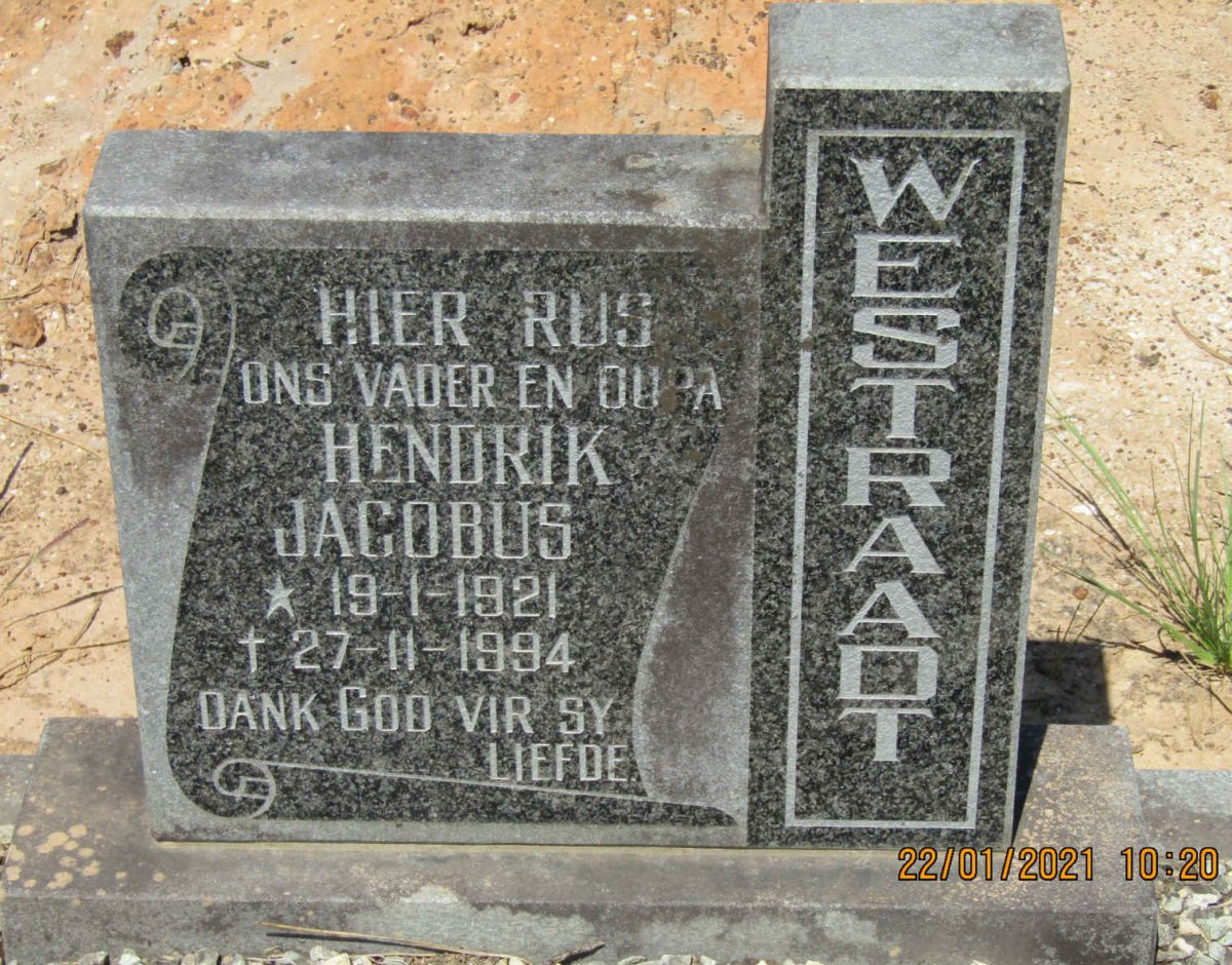 WESTRAADT Hendrik Jacobus 1921-1994