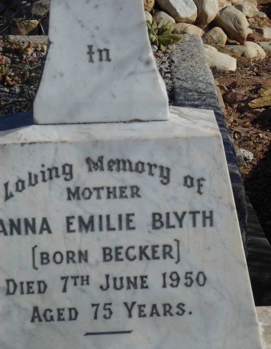 BLYTH Anna Emilie nee BECKER -1950