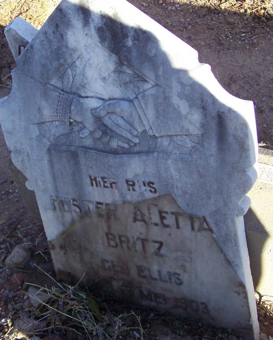 BRITZ Hester Aletta nee ELLIS 1903-1952