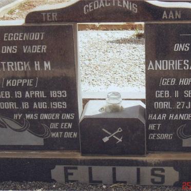 ELLIS Patrick H.M. 1893-1969 &amp; Andriesa Jacoba HORN 1903-1976