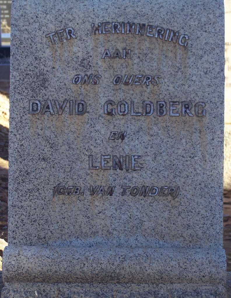 GOLDBERG David &amp; Lenie VAN TONDER