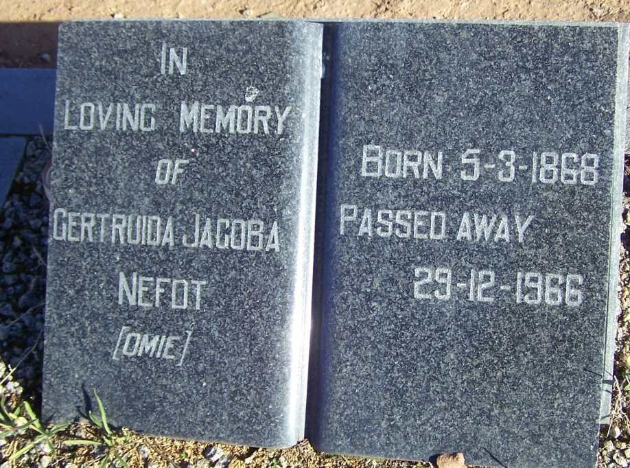 NEFDT Gertruida Jacoba 1868-1966