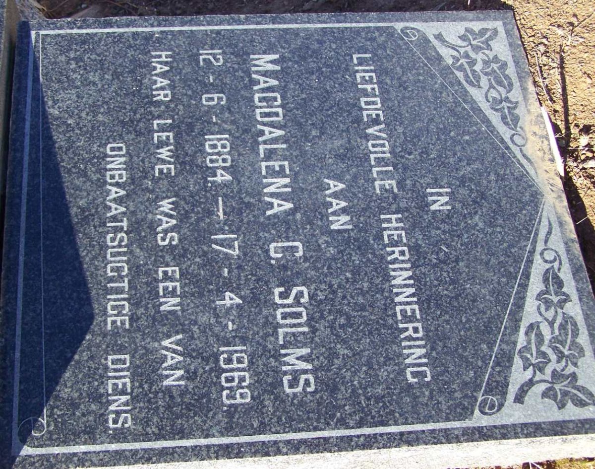 SOLMS Magdalena C. 1884-1969