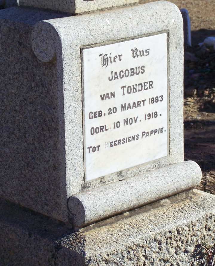 TONDER Jacobus, van 1883-1918