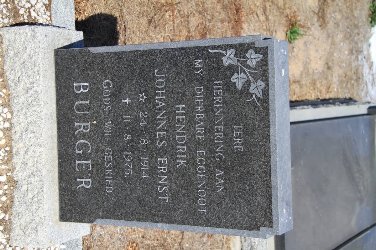 BURGER Hendrik Johannes Ernst 1914-1975