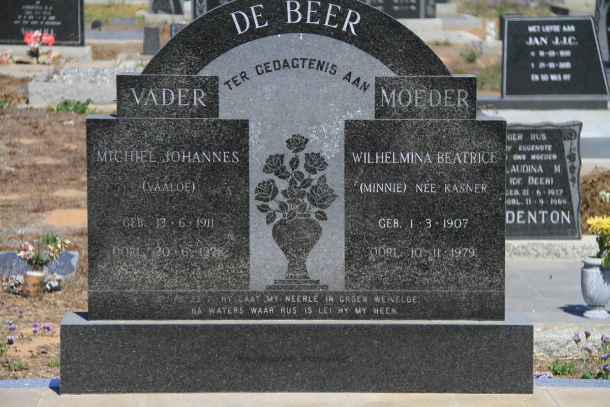 BEER Michiel Johannes, de 1911-1978 &amp; Wilhelmina Beatrix KASNER 1907-1979