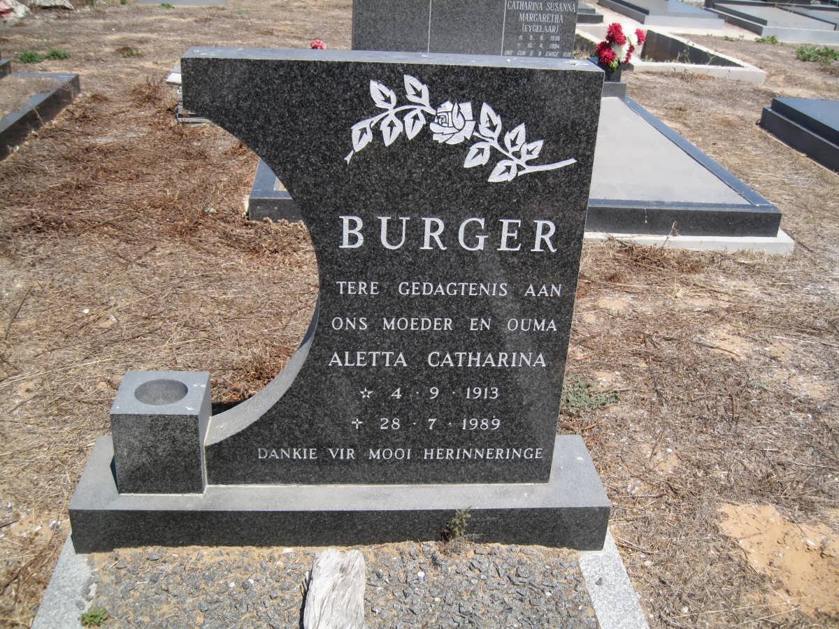 BURGER Aletta Catharina 1913-1989