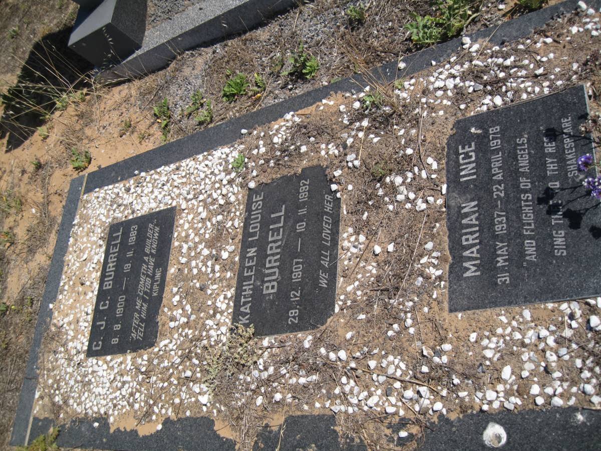 BURRELL C.J.C. 1900-1983 :: BURRELL Kathleen Louise 1907-1982 :: INCE Marian 1937-1978