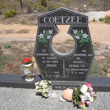 COETZEE Johan 1949-1997 &amp; Marieta SPANGENBERG 1950-