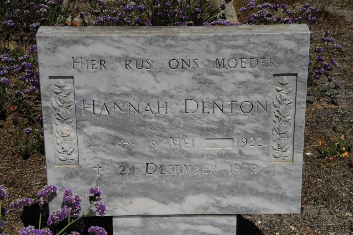 DENTON Hannah 1922-1979
