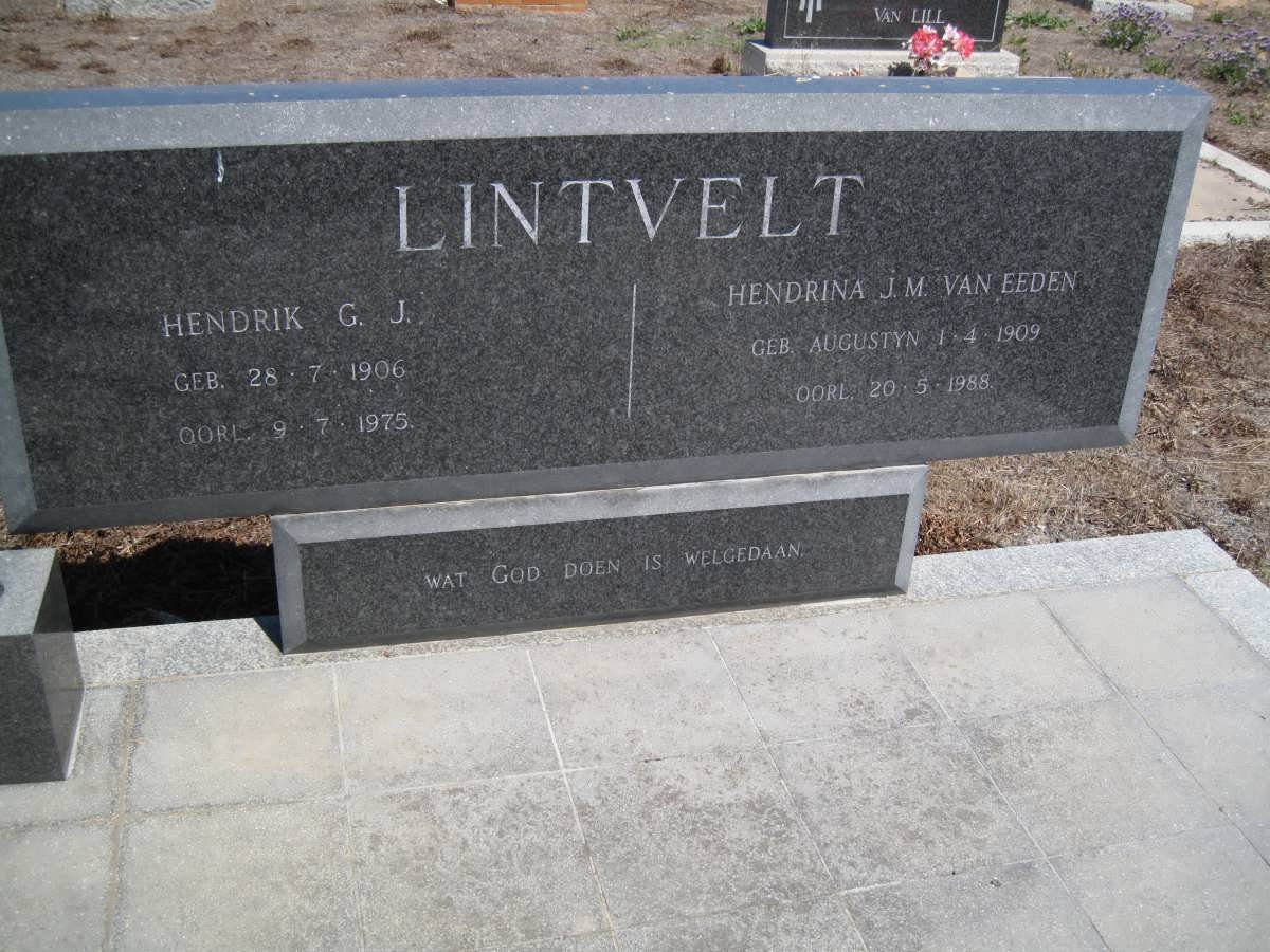 LINTVELT Hendrik G.J. 1906-1975 &amp; Hendrina J.M. VAN EEDEN nee AUGUSTYN 1909-1988