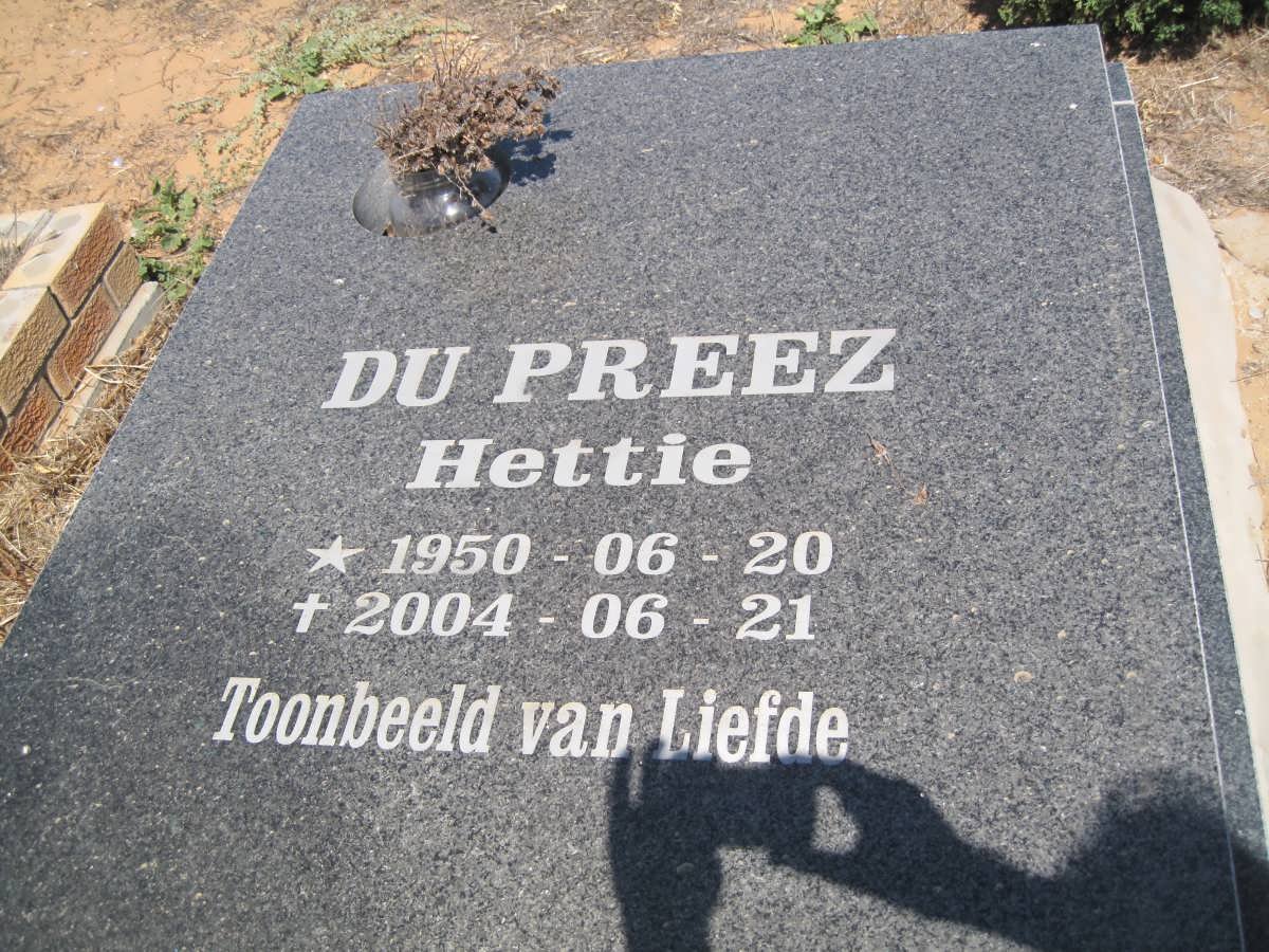 PREEZ Hettie, du 1950-2004