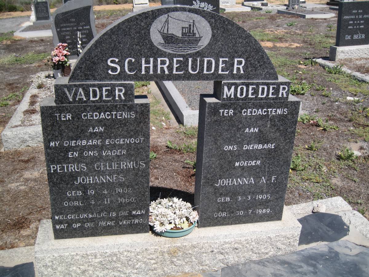 SCHREUDER Petrus Geliermus Johannes 1902-1960 &amp; Johanna A.F. 1905-1989