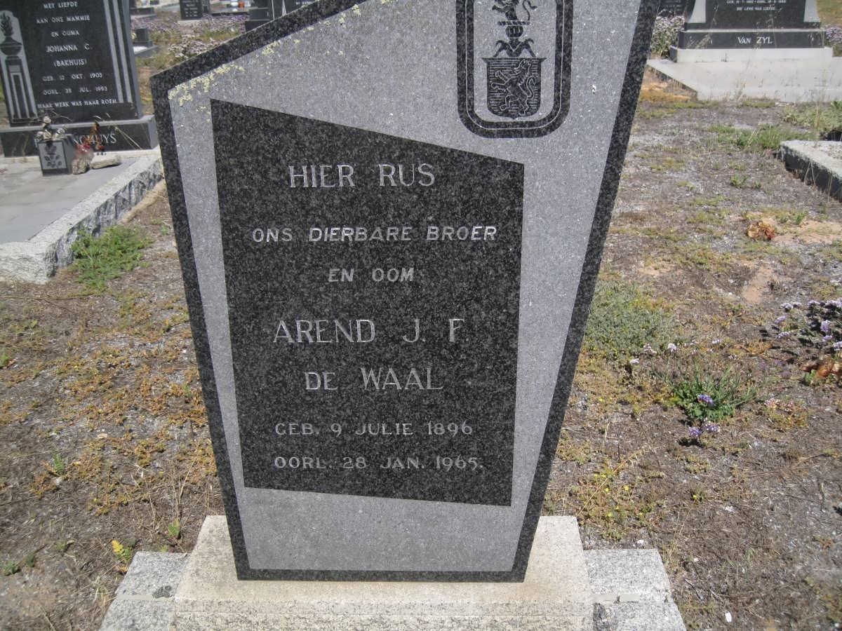 WAAL Arend J.F., de 1896-1965