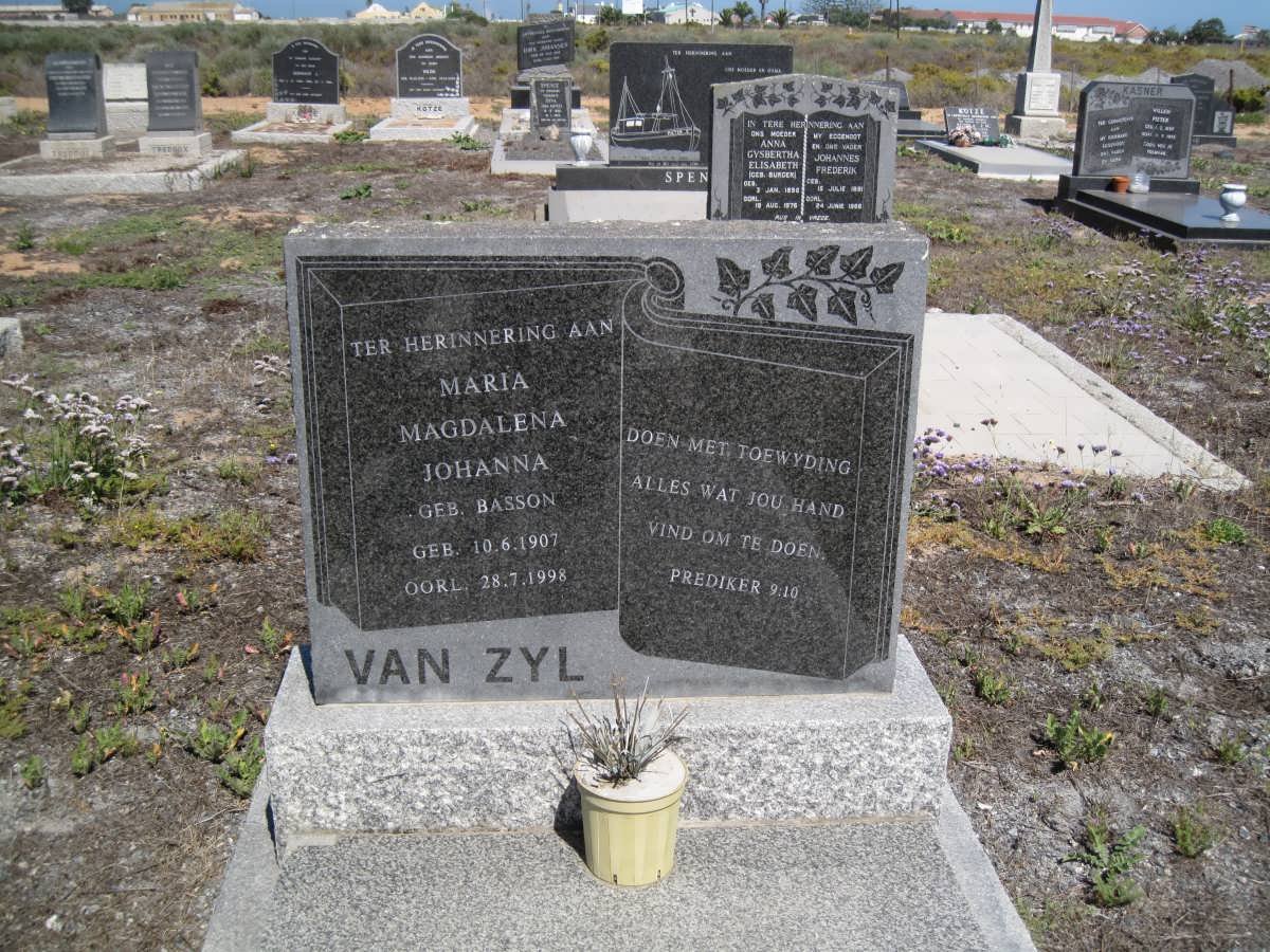 ZYL Maria Magdalena Johanna, van nee BASSON 1907-1998