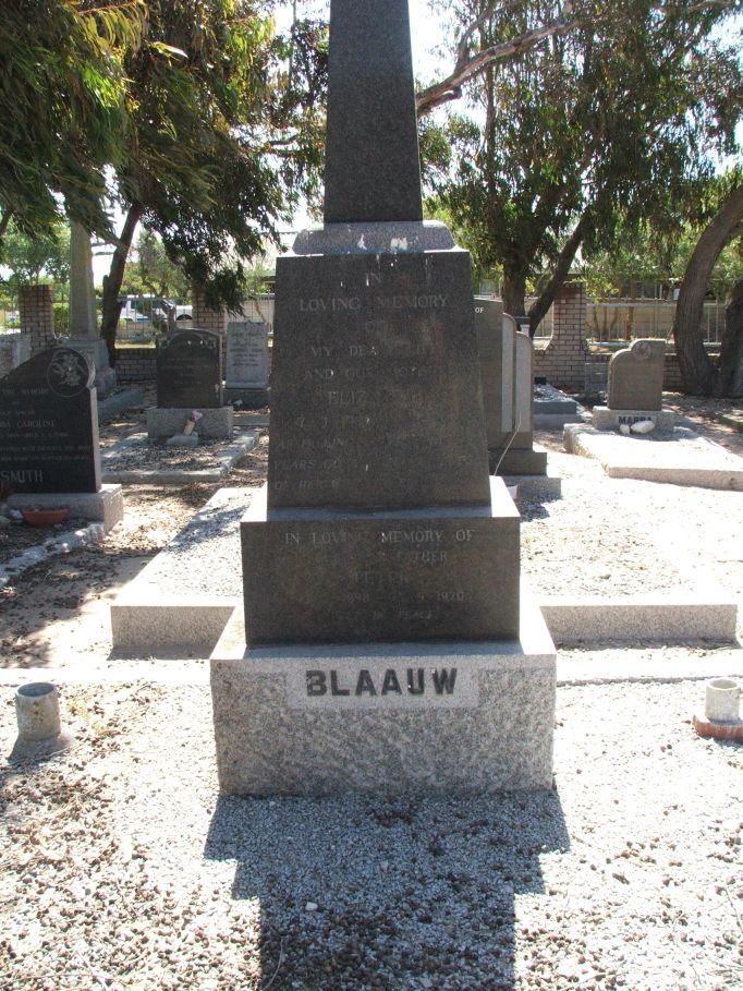 BLAAUW Peter -1920 &amp; Elizabeth