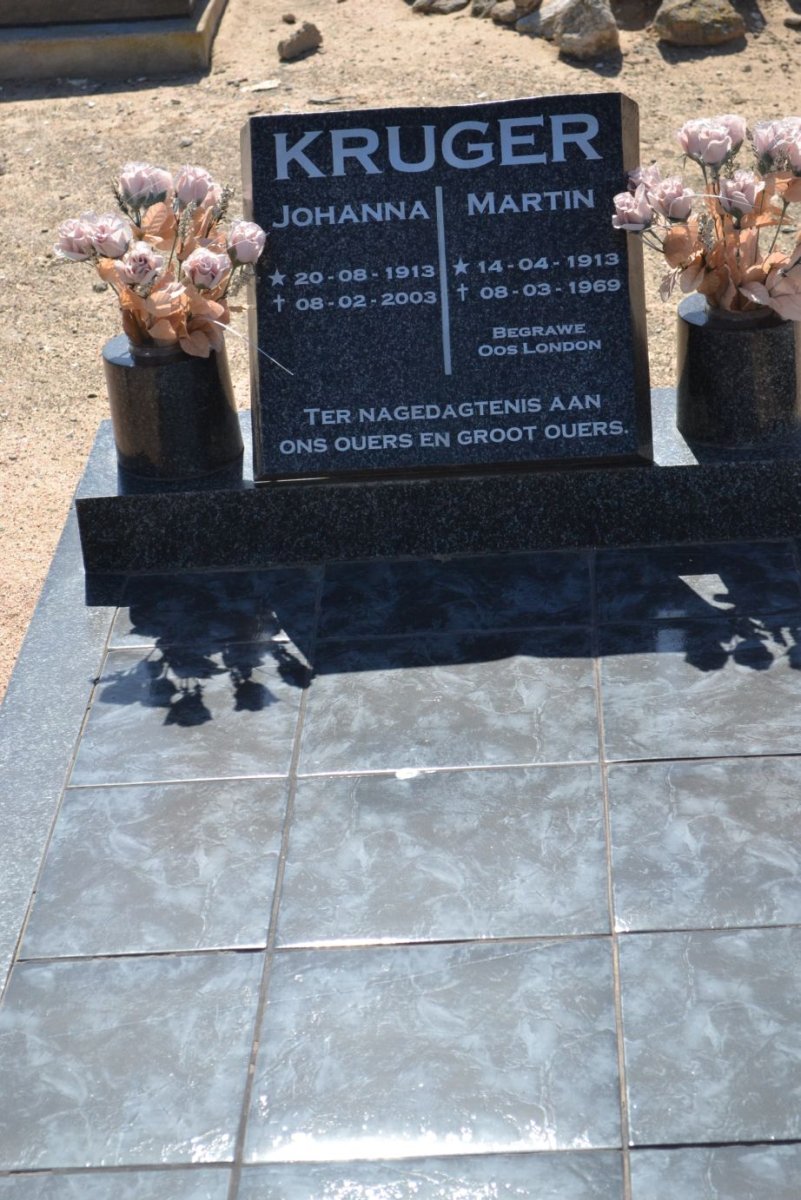 KRUGER Martin 1913-1969 &amp; Johanna 1913-2003