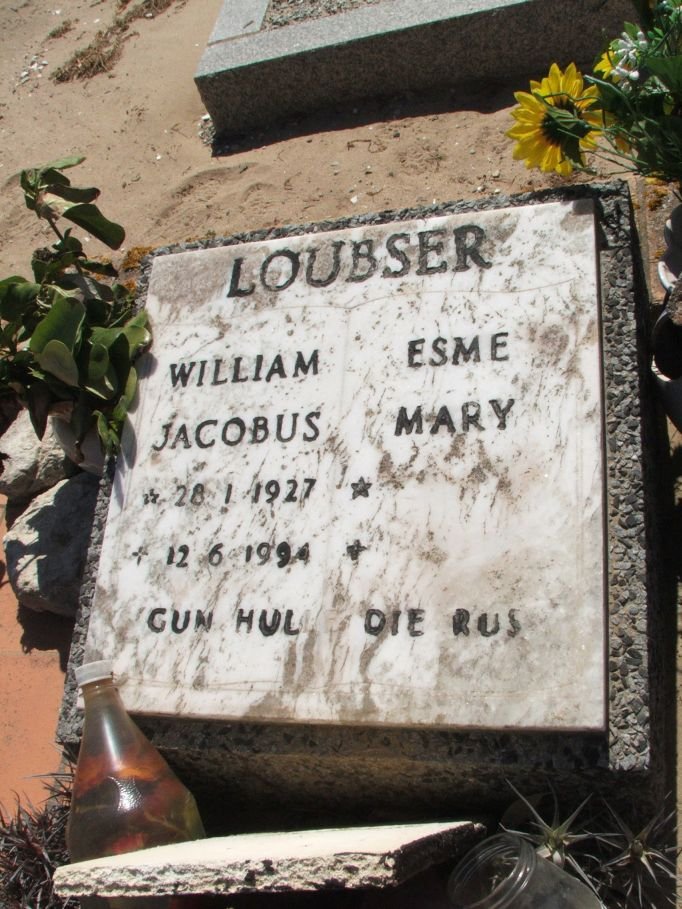 LOUBSER William Jacobus 1927-1994 &amp; Esme Mary