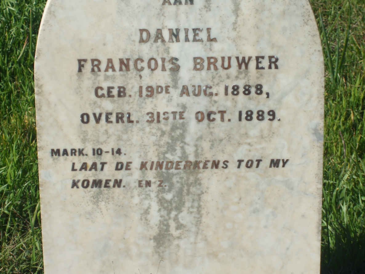 BRUWER Daniel Francois 1888-1889