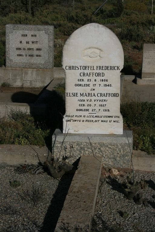CRAFFORD Christoffel Frederick 1856-1945 &amp; Elsie Maria V.D. VYVER 1857-1919