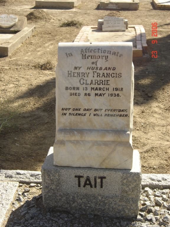 TAIT Henry Francis Clarrie 1912-1938