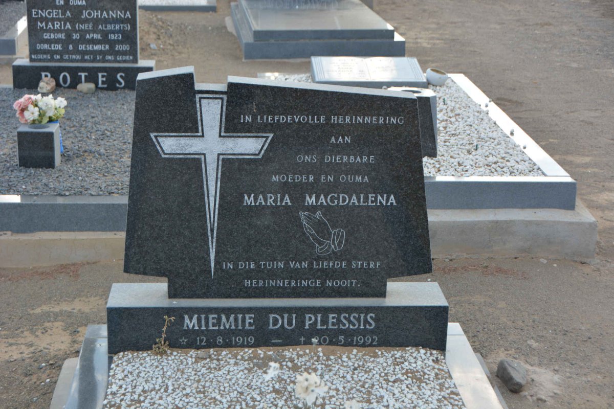 PLESSIS Maria Magdalena, du 1919-1992