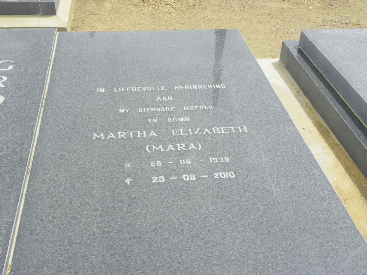 GROENEWALD Coenraad Adolph 1939-1996 &amp; Martha Elizabeth 1939-2010