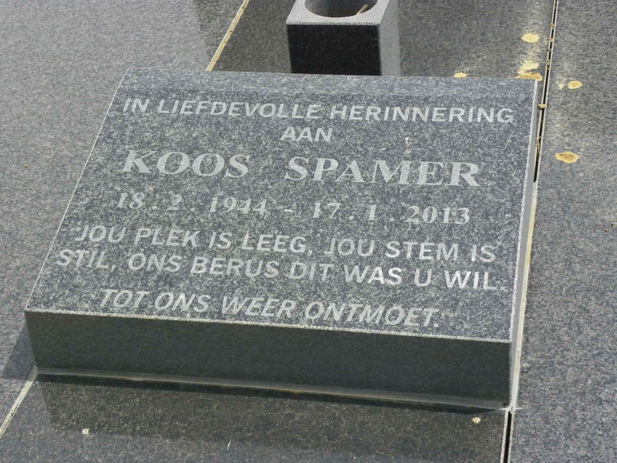 SPAMER Johannes Stephanus 1912-1992 &amp; Elizabeth Magaretha 1912-2018 :: SPAMER Koos 1944-2013