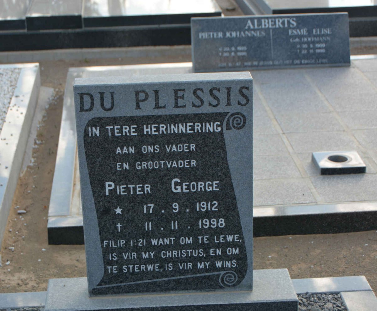 PLESSIS Pieter George, du 1912-1998