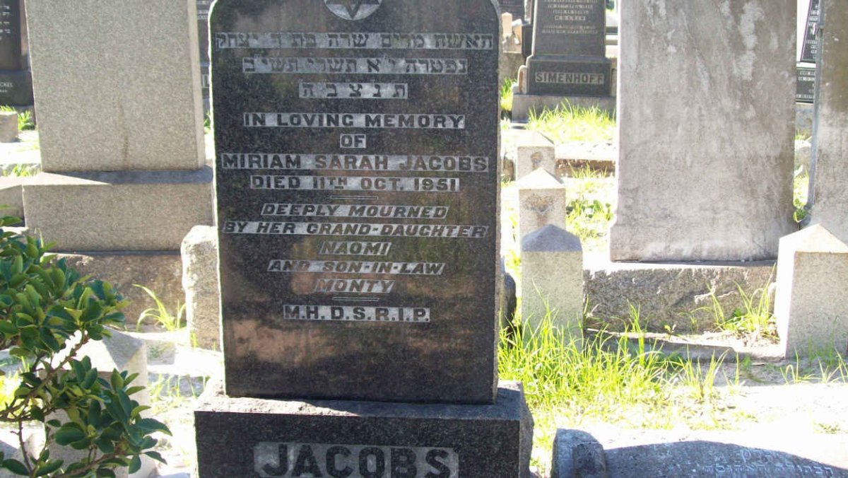 JACOBS Miriam Sarah  -1951