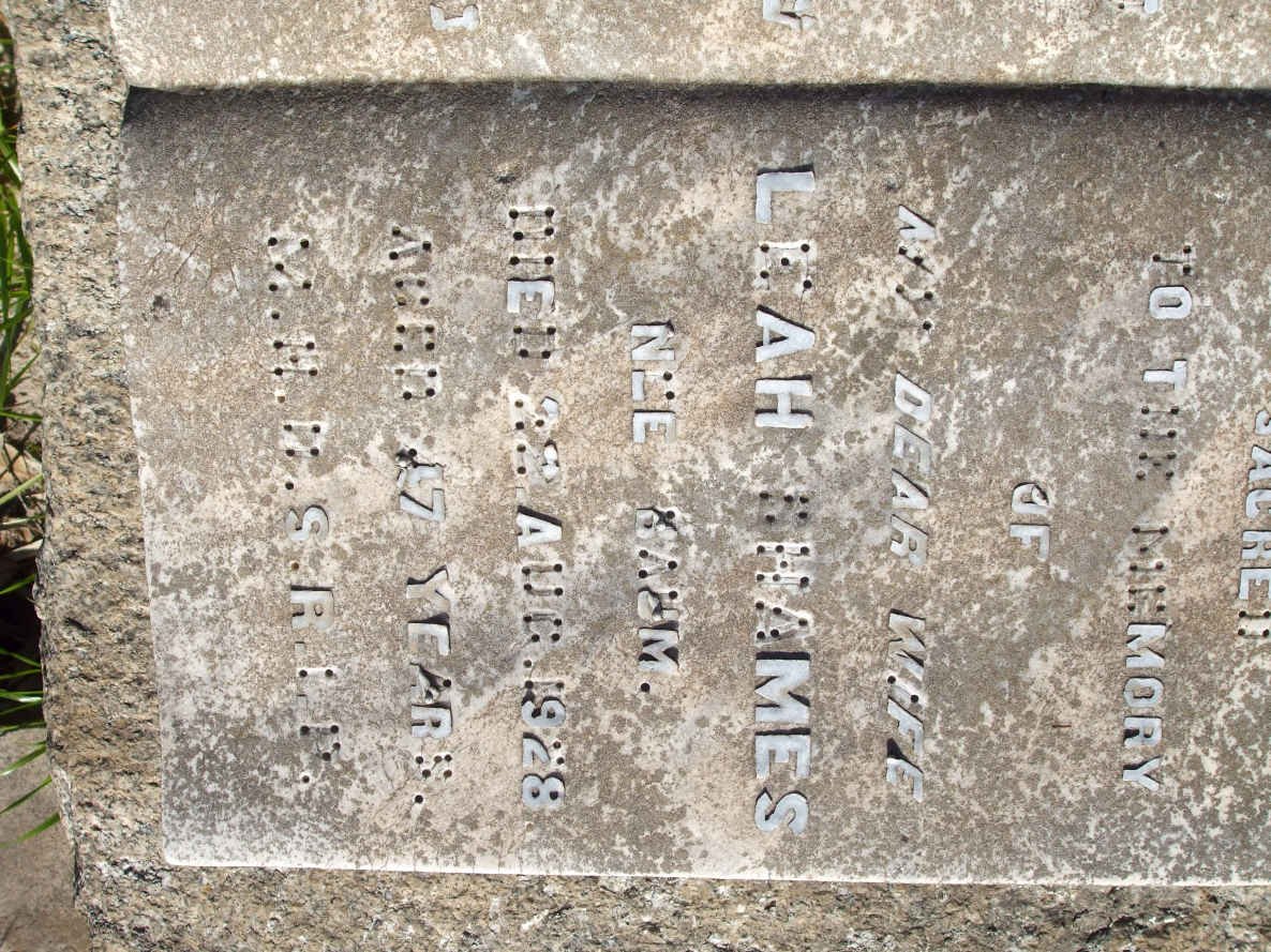 SHAMES Leah nee BAUM  -1928