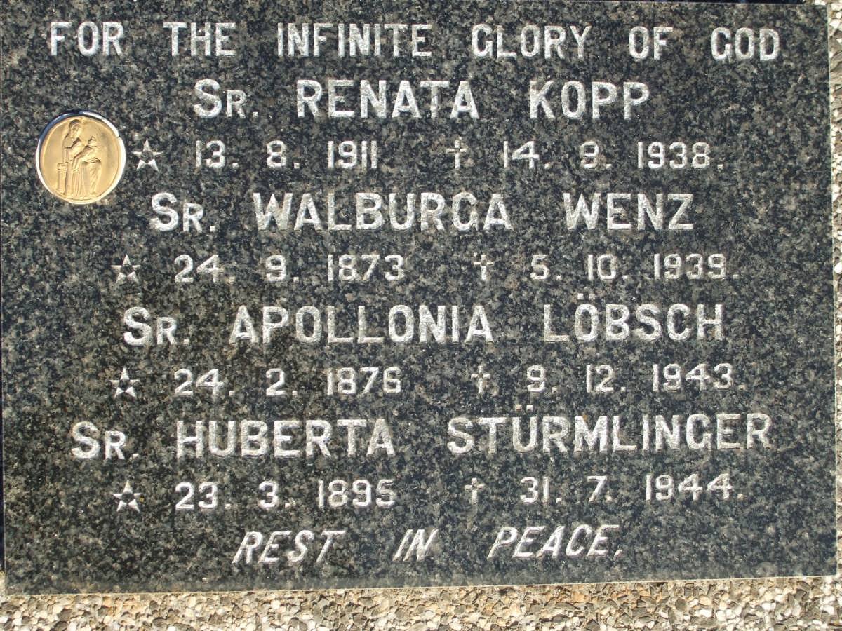 KOPP Renata 1911-1938 :: WENZ Walburga 1873-1939 :: LOBSCH Appolonia 1876-1943 :: STURMLINGER Huberta 1895-1944