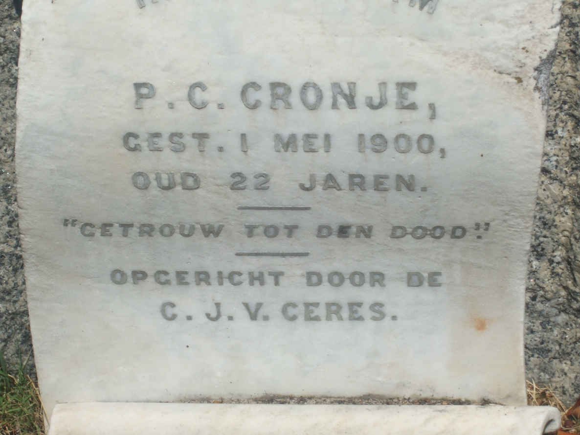 CRONJE P.C. -1900