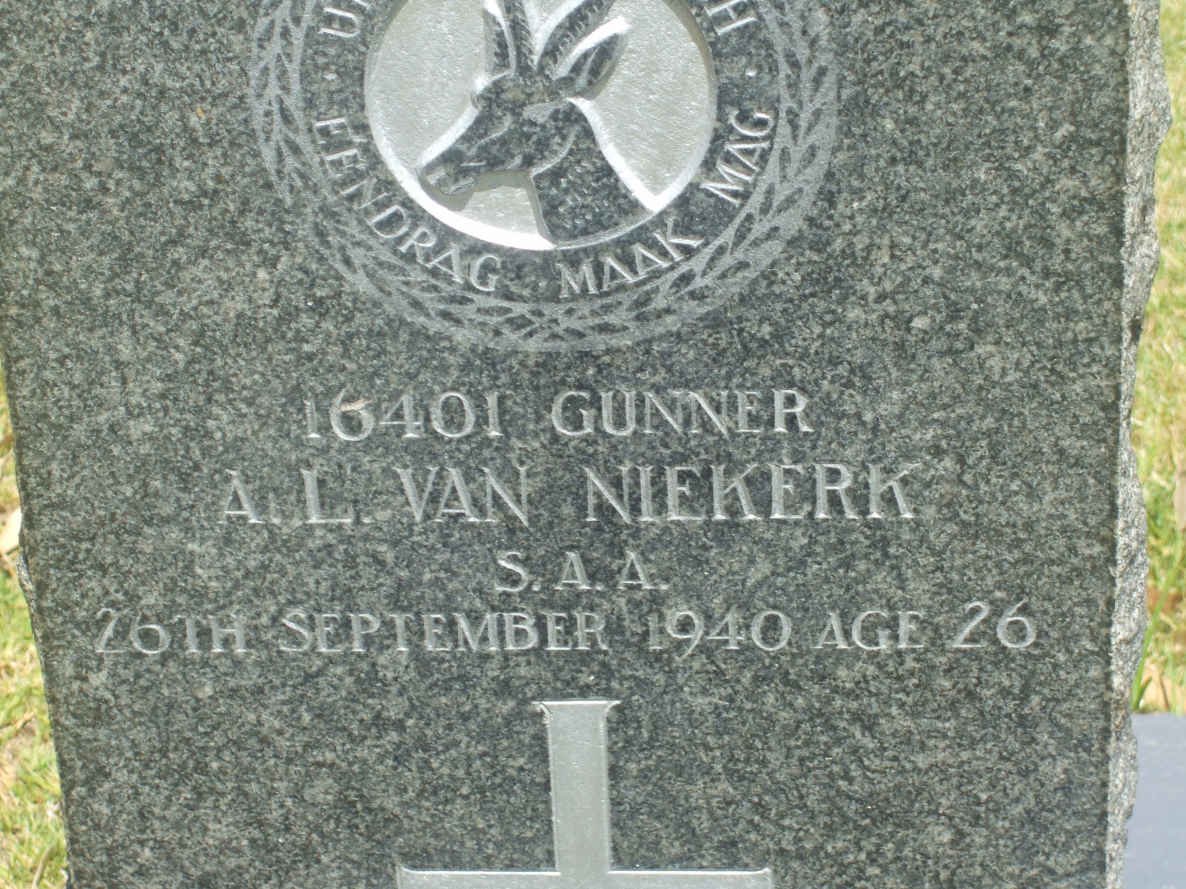 NIEKERK A.L., van -1940