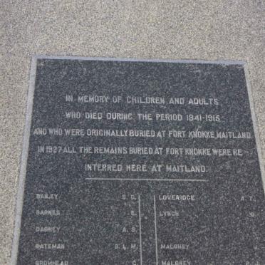 06. Monument to those who died 1841-1915 &amp; were buried at Fort Knokke