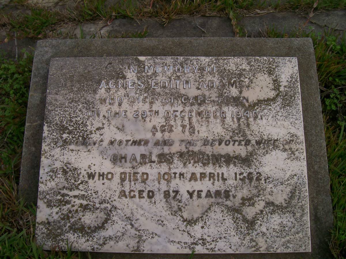 ADAMS Charles -1952 &amp; Agnes Edith -1940