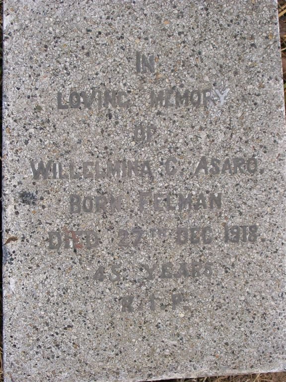 ASARO Willelmina C. nee FELMAN -1918