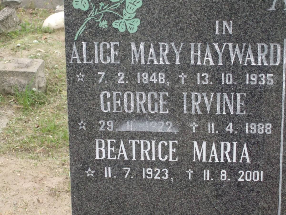 AITCHESON Alice Mary nee HAYWARD 1848-1935 :: AITCHESON George Irvine 1922-1988 :: AITCHESON Beatice Maria 1923-2001