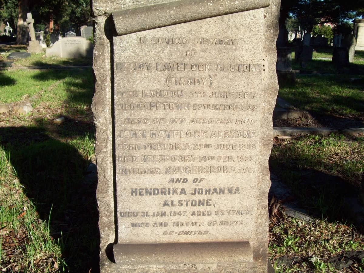 ALSTONE Henry Havelock 1861-1933 :: ALSTONE John Havelock 1905-1932