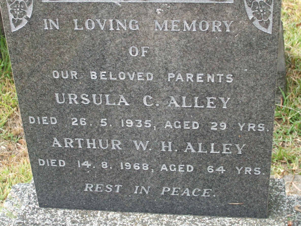 ALLEY Arthur W.H. -1968 &amp; Ursula C. -1935