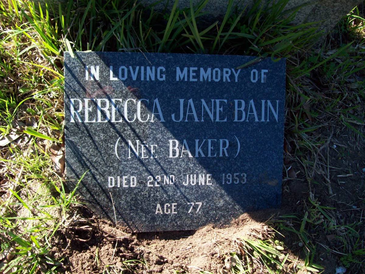 BAIN Rebecca Jane nee BAKER -1953