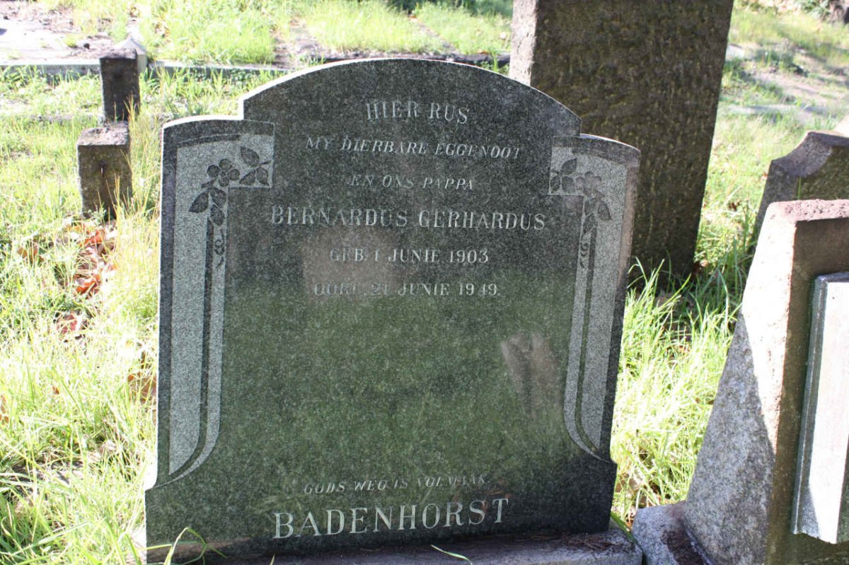 BADENHORST Bernhardus Gerhardus 1903-1949