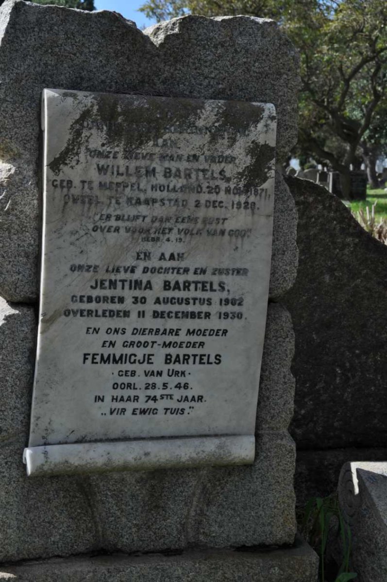 BARTELS Willem 1871-1928 &amp; Femmigje VAN URK -1946 :: BARTELS Jentina 1902-1930