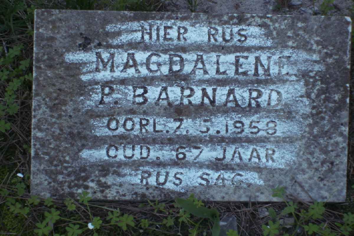 BARNARD Magdalene P. -1958
