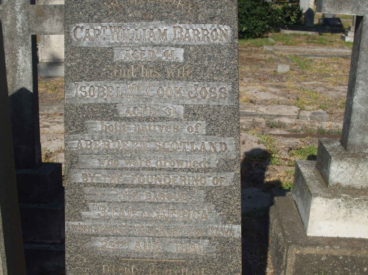 BARRON William -1880 &amp; Isobel Mc Cook Joss -1880