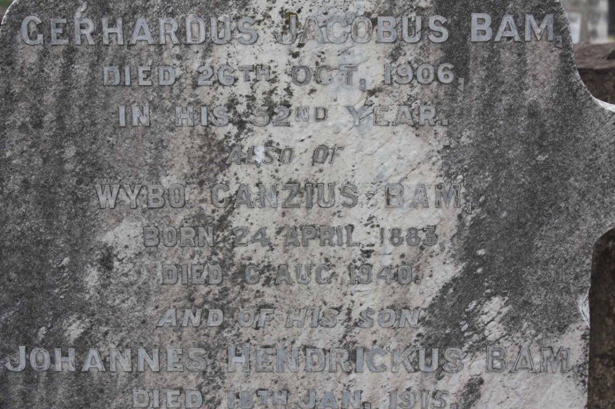 BAM Gerhardus Jacobus-1906 :: BAM Wybo Canzius 1883-1940 :: BAM Johannes Hendrickus -1915