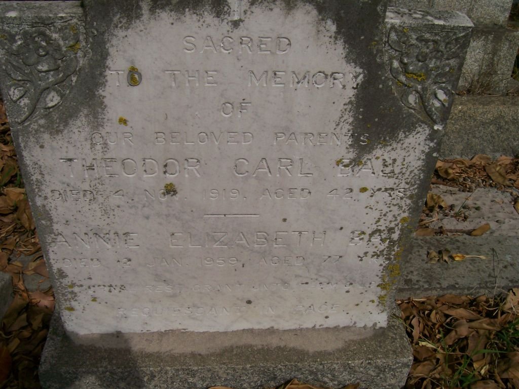BAU Theodor Carl -1919 &amp; Anne Elizabeth -1959