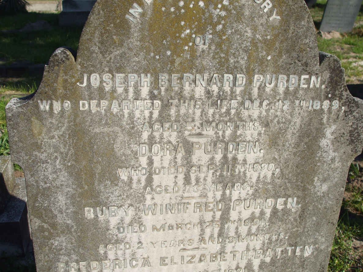 PURDEN Dora -1890 ::  PURDEN Joseph B. -1889 :: PURDEN Ruby W. -1891 