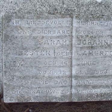 BESTER Sarah Johanna nee LAMBRECHTS 1890-1956