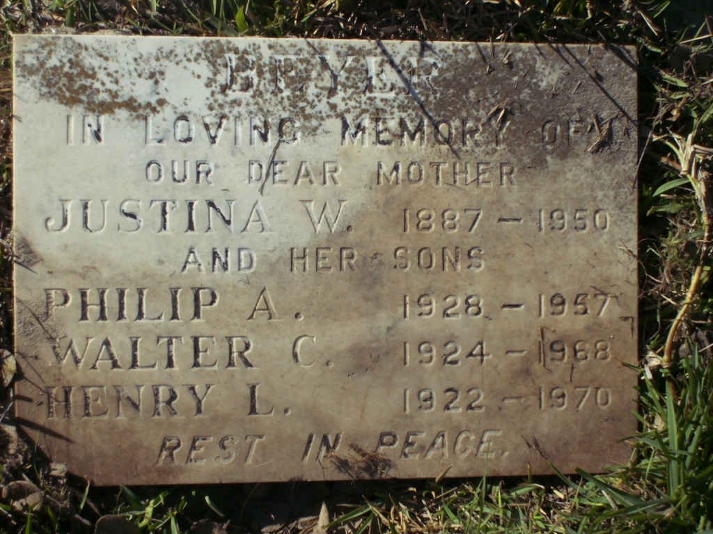 BEYER Justina W.  1887-1950